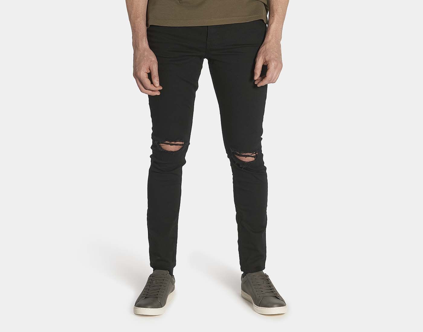 Black washed custom fit denim jeans