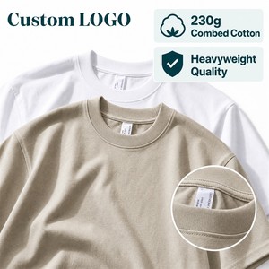 230g Heavyweight T-shirt 100% Combed Cotton Plain Crew Neck