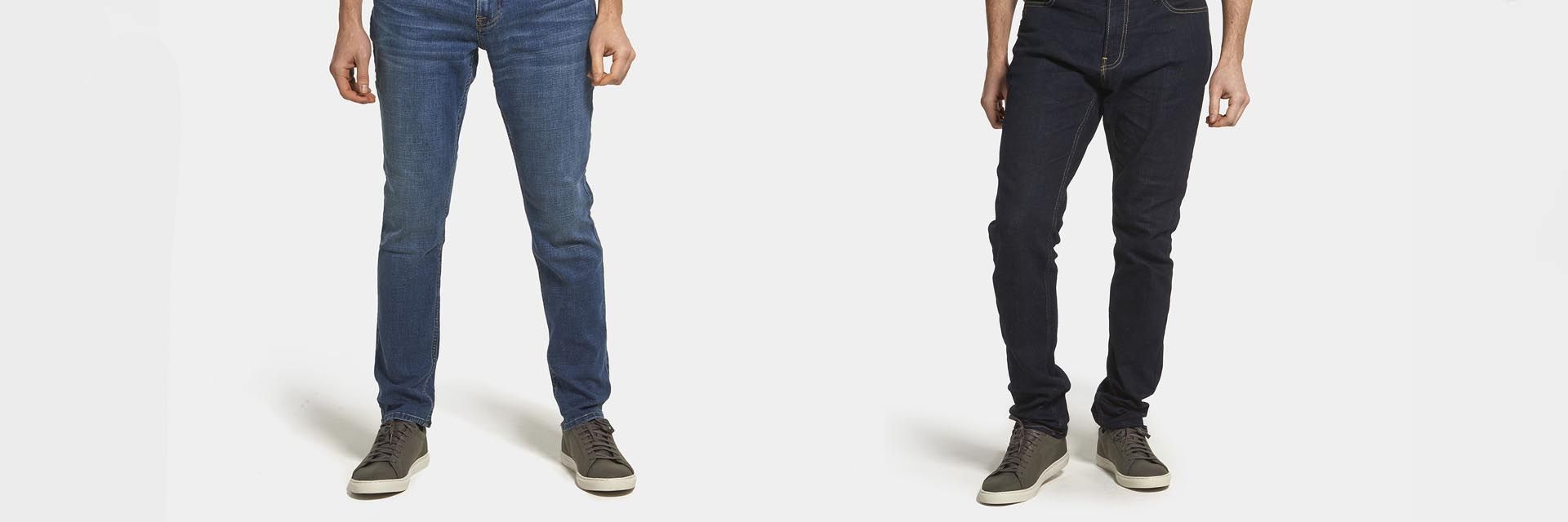 Bespoke jeans production detail showing custom hardware and stitching