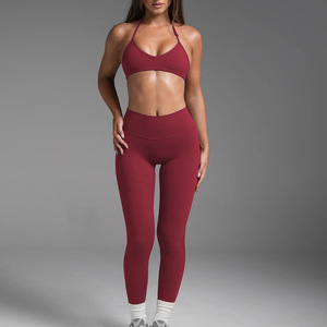 Wholesale Halter Sports Bra High Waist Legging Quick Dry Set