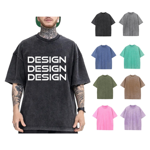 Custom Mens Acid Wash T Shirt 100% Cotton Oversized Vintage