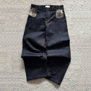 16OZ Denim Blank Jeans Wholesale Oversized Blue Baggy Jeans Hombres Custom Japanese Selvedge