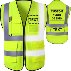 Custom High Visibility Reflective Safety Vest Men Polyester Mesh
