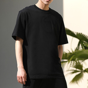 Heavyweight Pure Cotton O-Neck Straight Fit Casual Short Sleeve T-Shirt Men Women Solid Color Breathable Moisture Wicking Blank