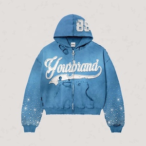 Acid Wash Embroidery Zip Up Hoodie Wholesale Sydney Exporter