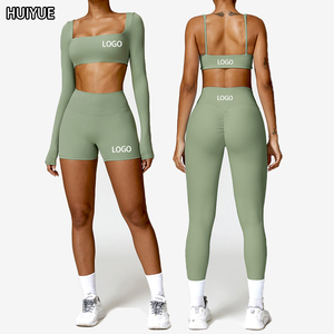 Women Seamless 4Pcs Gym Fitness Workout Set Butt Lift