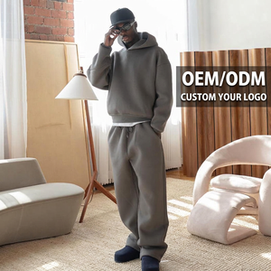 Heavy Weight Custom Winter Two Piece Baggy Sweatpants and Hoodie Set