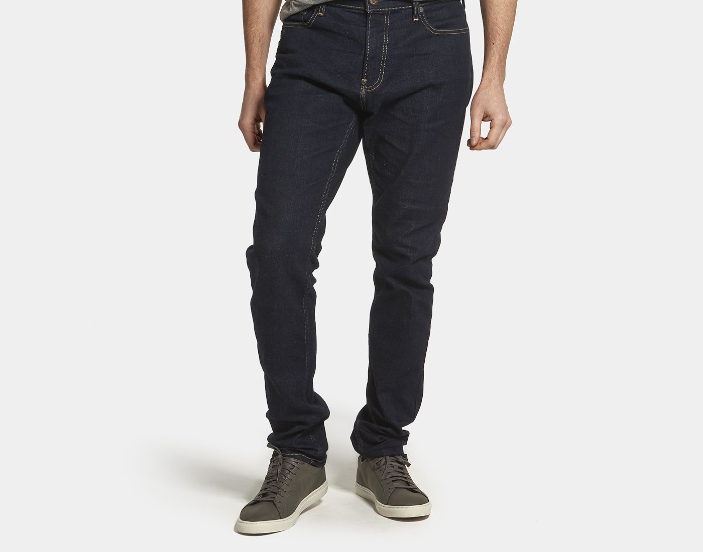 Dark rinse wash classic custom denim jeans