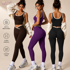 Custom Logo High Stretch Quick Dry Workout Tank Top Set