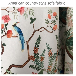 Home Decor Upholstery Digital Print Linen Cotton Woven Sofa Fabric