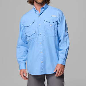 Custom Solid Color Man Polyester Spandex Anti UV Performance Work Shirt